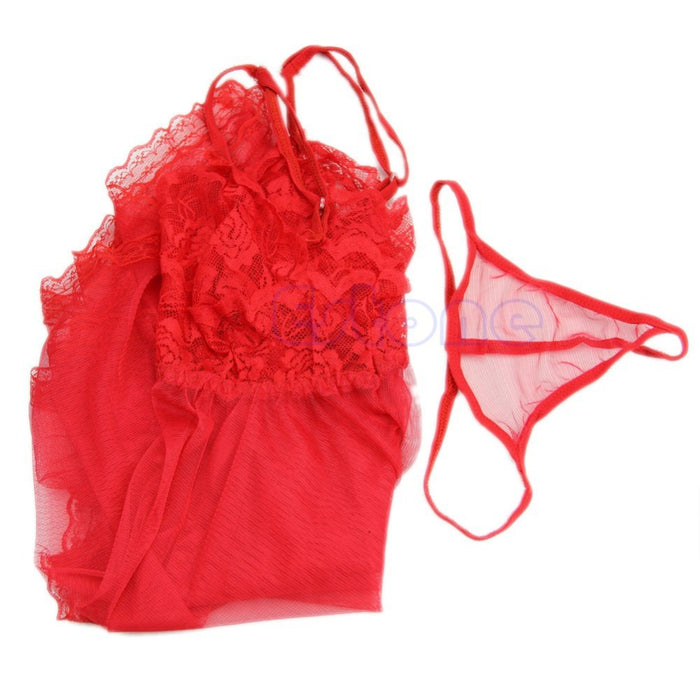 VenusFox Sexy Lace Sleepwear + G-string Lingerie