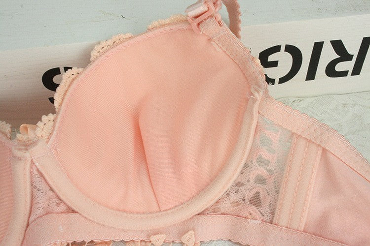 VenusFox Embroidery Tassel Lingerie Brassiere Underwear Push Up bra brief sets