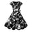 VenusFox Floral Dress 50s Vintage Casual Elegant Print O-Neck Party Work Office Dress