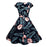 VenusFox Floral Dress 50s Vintage Casual Elegant Print O-Neck Party Work Office Dress