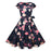 VenusFox Floral Dress 50s Vintage Casual Elegant Print O-Neck Party Work Office Dress