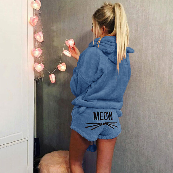 VenusFox Women Pajama Sets winter Flannel Warm Sleepwear