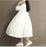 VenusFox Women Long Sleeve Cotton Linen White Dress