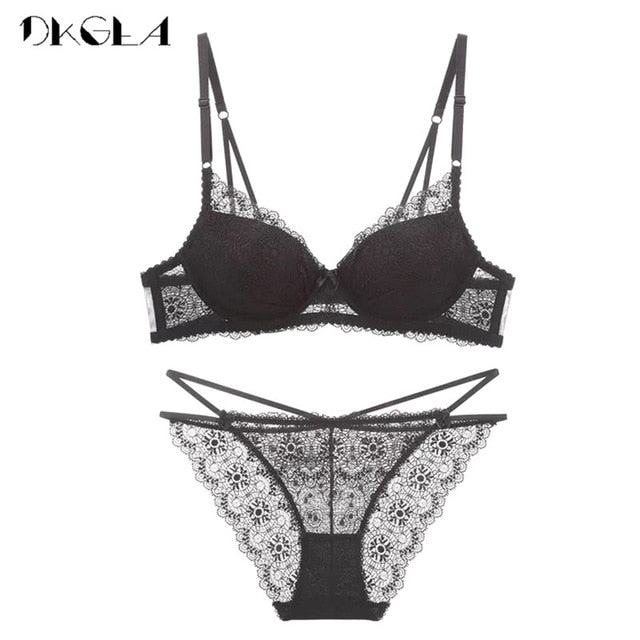 VenusFox Push Up Brassiere Lace Embroidery Lingerie Sets