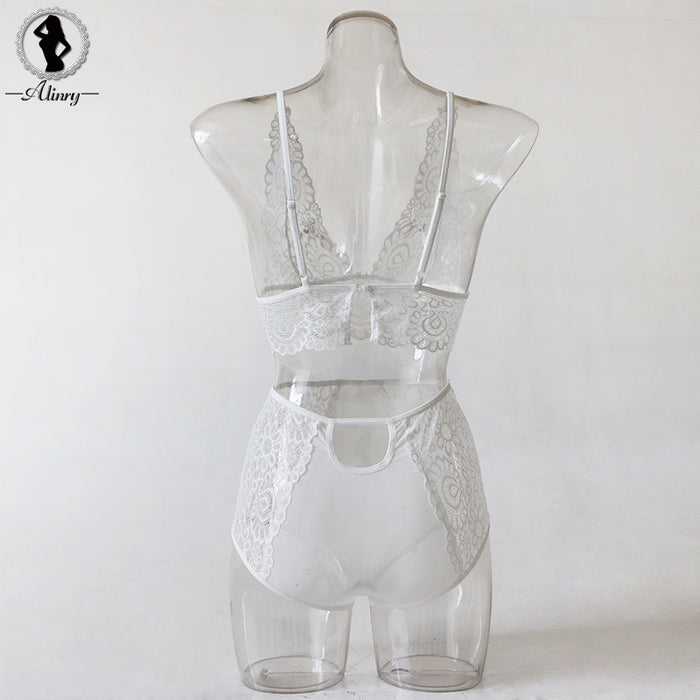 VenusFox Lace push up seamless bralette wire free lingerie set plus size