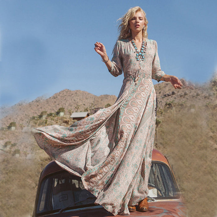 VenusFox Women Summer Boho Long Maxi Dress