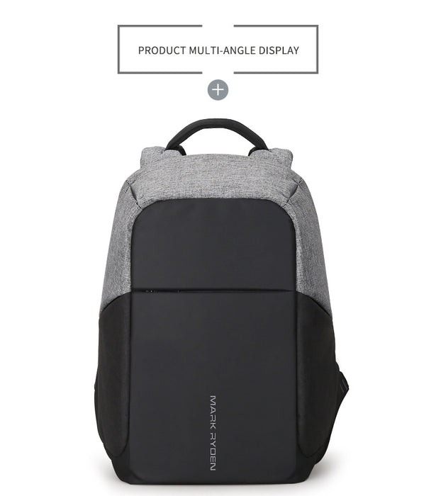 USB Charger Laptop Multi-Function Travel Gray and Black Smart Backpack