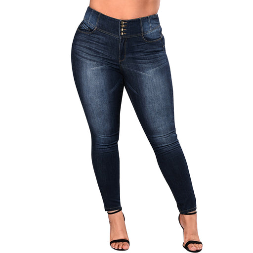 VenusFox Plus Size Push Up Denim Stretch High Waist Skinny Pants