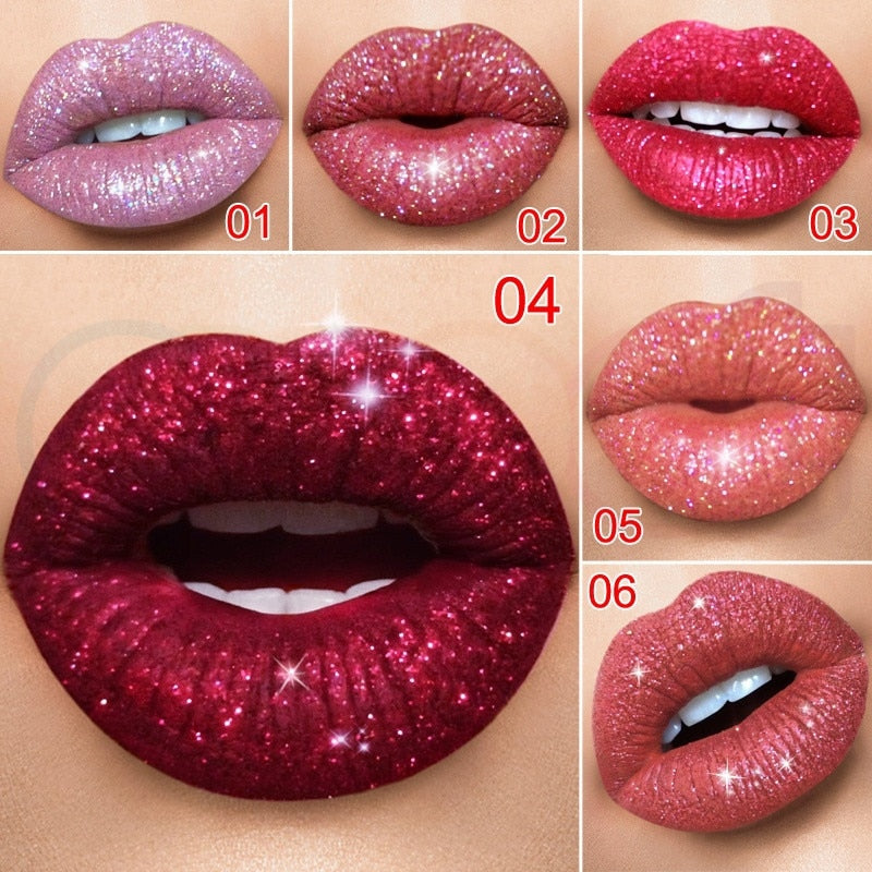 Matte To Glitter Liquid Lipstick Gold Metal Matte Long Lasting Waterproof Pearl Color Lip Makeup