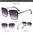Retro Square Metal Frame Oversized Sun Glasses UV400