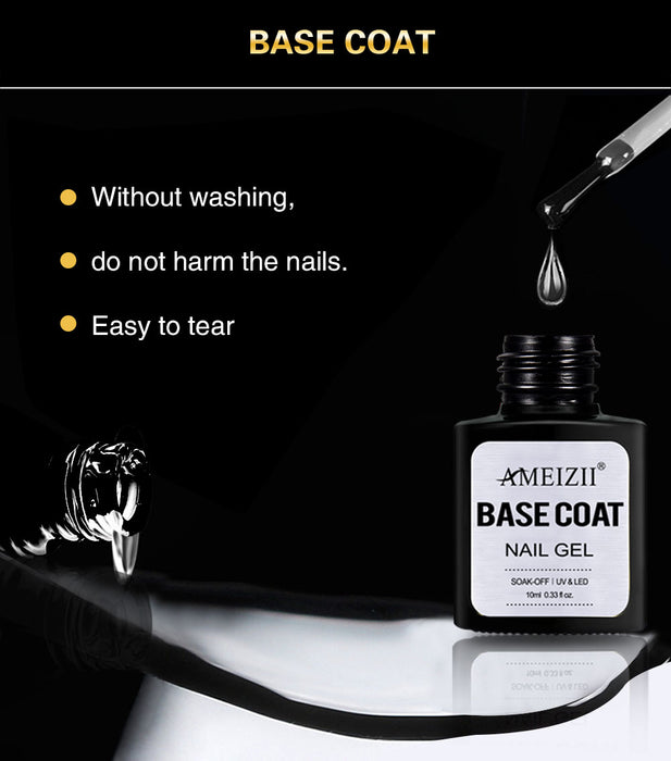 Top Base Coat Soak Off Gel Nail Polish UV LED Nail Primer