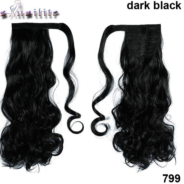 23" Long Curly Clip  Synthetic False Hair Ponytail Hairpiece With Hairpins Hair Extension