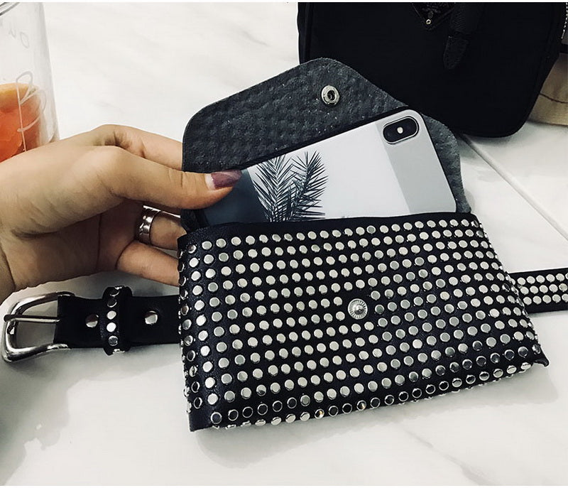 Fashion Luxury Rivets Fanny Pack Belt Bag