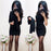 VenusFox Womens O-Neck Full Sleeve Above Knee Mini Two-Piece Suits Sets
