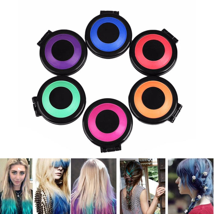 6 Colors Hair Dye Temporary Hair Chalk Powder