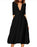 VenusFox Women Vintage Casual Sexy V Neck Long Party Dresses Plus Size