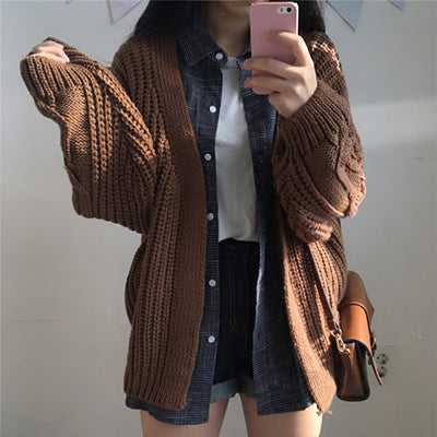 VenusFox  Knitted Long Sleeve Sweater Cardigan