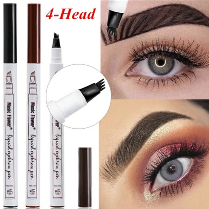 3 Colors 4 Head Microblading Eyebrow Tattoo Pen Waterproof