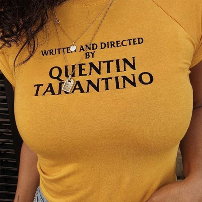 VenusFox Written And Directed Quentin Tarantino Yellow T Shirt