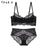 VenusFox Deep V Sexy Underwear Ultrathin Bra Set Plus Size Brassiere Green Women Lingerie Set Lace Embroidery Transparent Bra Panties Set