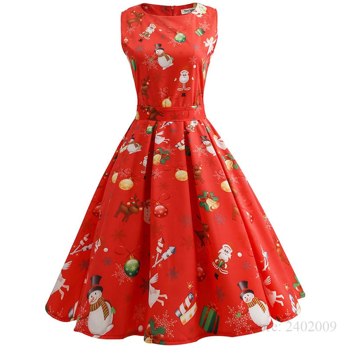 VenusFox Casual Elegant Vintage Christmas Dress