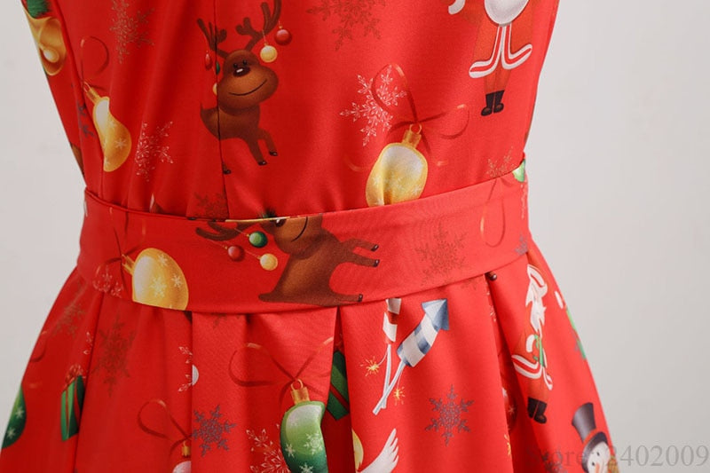VenusFox Casual Elegant Vintage Christmas Dress