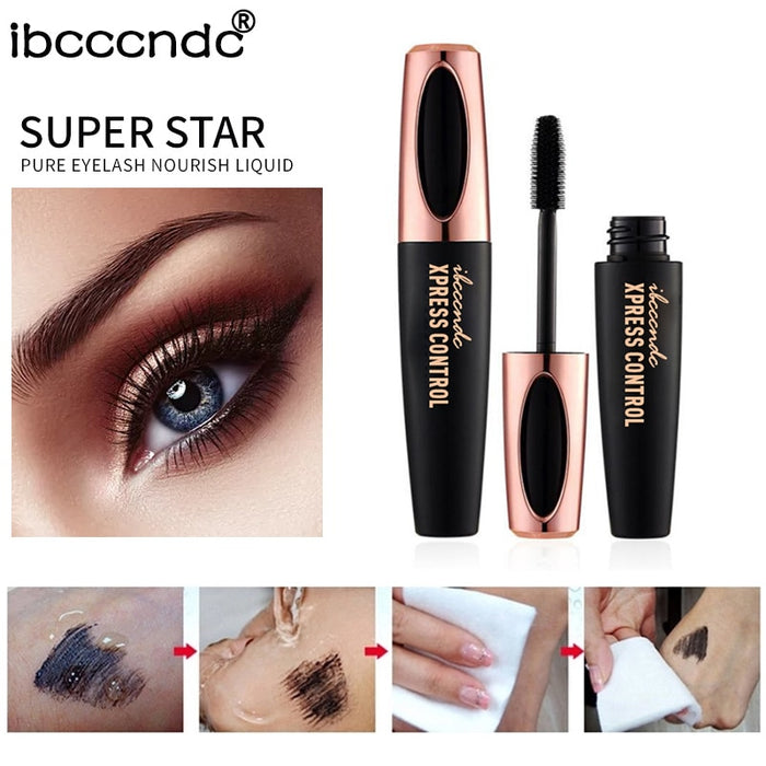 4D Silk Fiber Lash Black Thick Mascara Waterproof  For Eyelash Extension