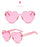 Fashion cute sexy retro Love Heart  Rimless Sunglasses UV400