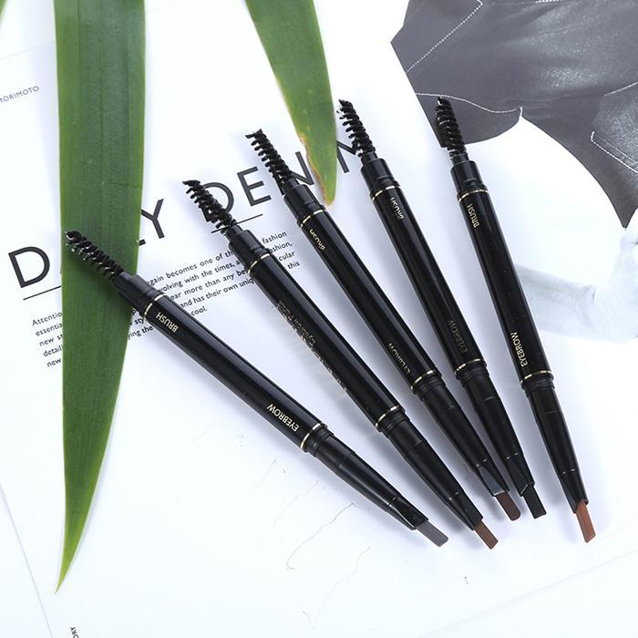 Eyebrow Pencil  Light Brown Eyebrow Automatic Rotating Double Head Waterproof Eyebrow Makeup