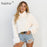 VenusFox Long Sleeve Turtleneck White Soft Pullover Tops
