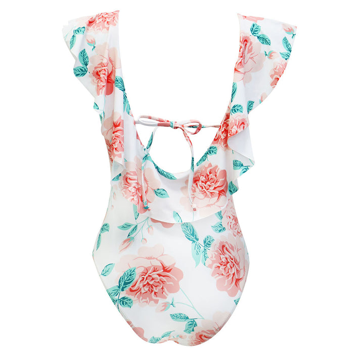 Sexy Off Shoulder Ruffle One Piece Swimsuit