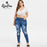 VenusFox Plus Size Butterfly Embroidered Skinny High Waist Jeans