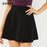 VenusFox Black High Waist Minimalist A Line Short Skirt