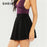 VenusFox Black High Waist Minimalist A Line Short Skirt