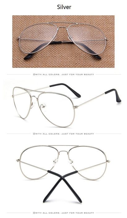 Classic Clear Glasses Gold Frame Vintage Optical Aviation Eyeglasses