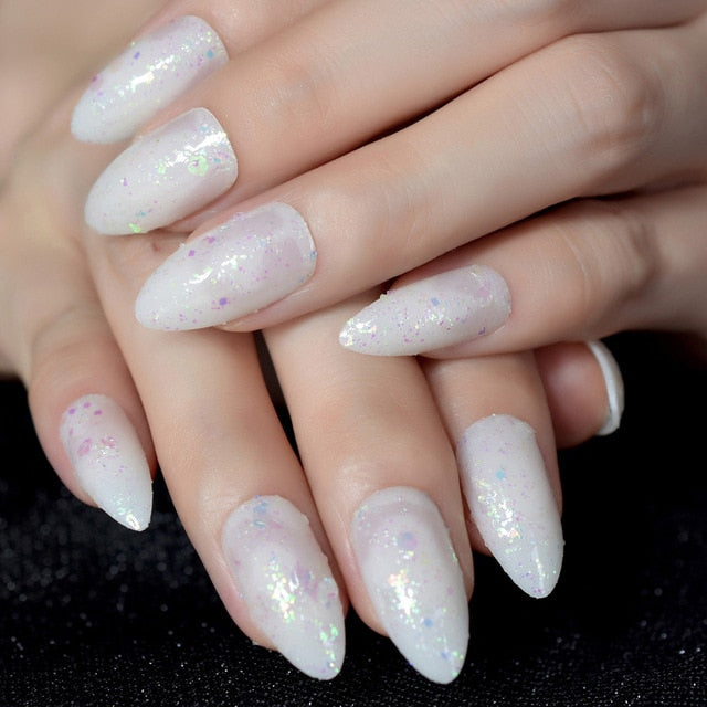 24pcs Natural Ombre French Ballerina Fake Nail