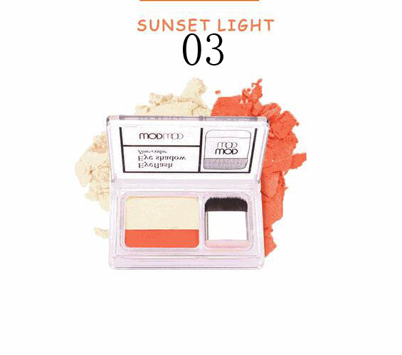 Duo Color Easy Makeup Eyeshadow Palette Shimmer Matte High Pigment Sunset Eyeshadow Make Up