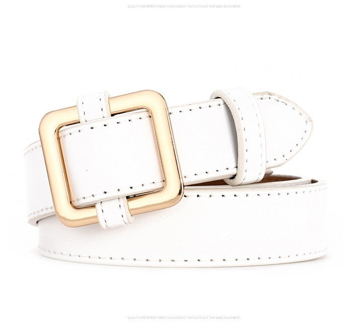 Fashion Simple Circle Pin Gold Buckles Wild  Belt  for women