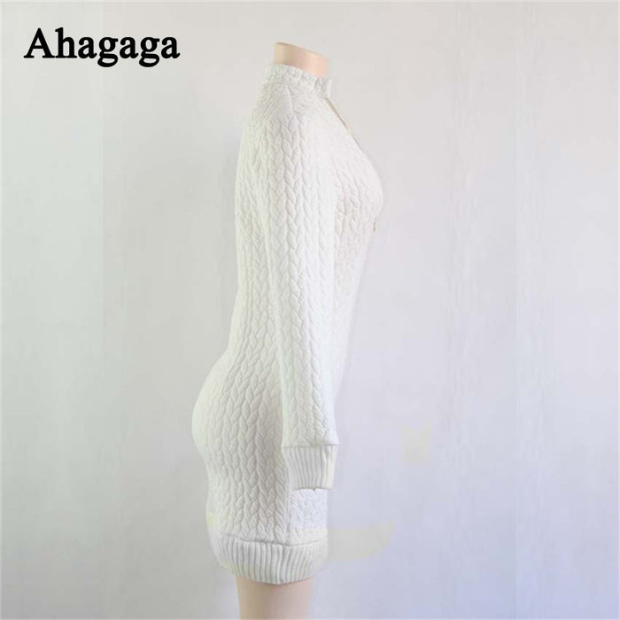 VenusFox Bodycon Zippers Knitted Dress