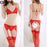 VenusFox Sexy transparent Bra + brief + Tights + Sling Lingerie Set