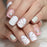 24 Count Beige Artificial Nails Classical Almond Shape French Nail