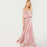 VenusFox Womens Pink Off the Shoulder Pleated Satin Sexy Party Club Elegant Maxi Dress