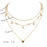 women Fashion Jewelry Short crystal stars Gold color Choker Chain Necklace for