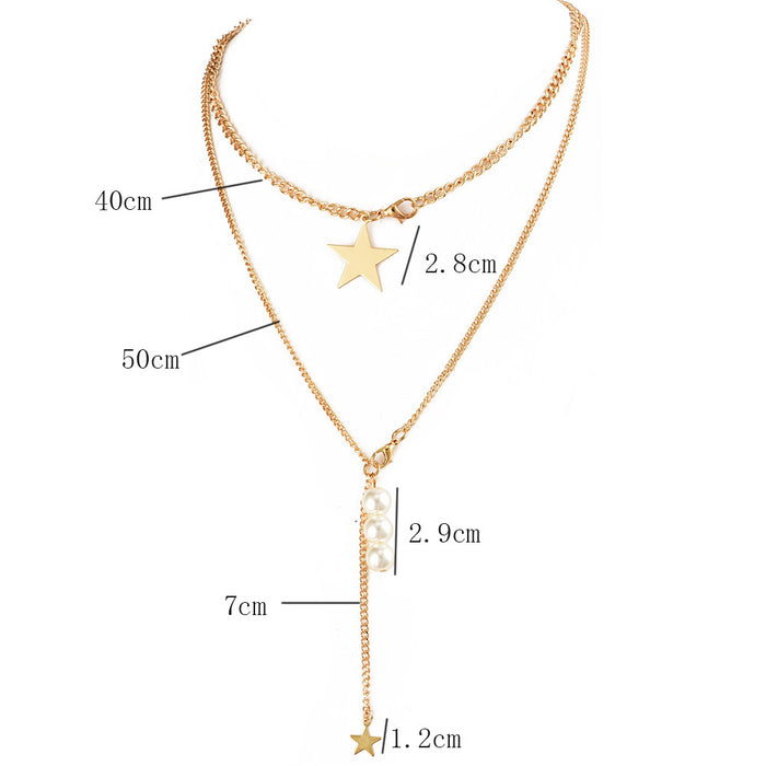 women Fashion Jewelry Short crystal stars Gold color Choker Chain Necklace for