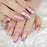 Rose Gold 24 Full Cover False Nails Glitter Acrylic Nail Tips 12 sizes Full Coverage with Glue