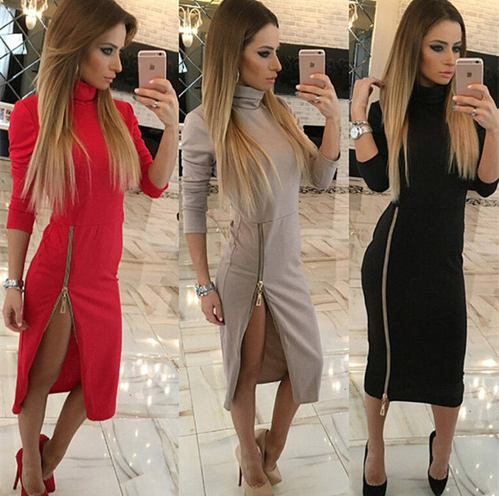 VenusFox High Lead Zipper Elegant Dresses