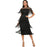 VenusFox Women Black Fringe Detail Dress