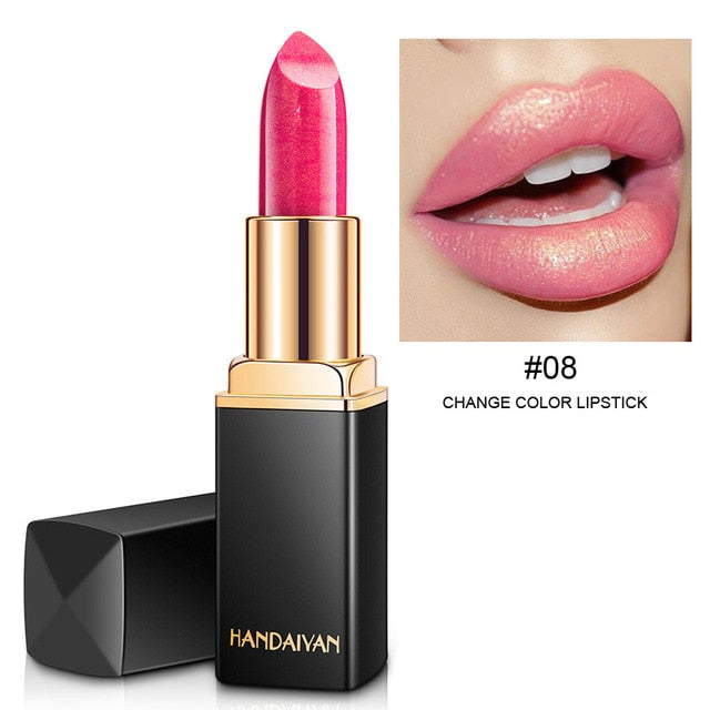 Glitter Lipstick Change Color Waterproof Shimmer Rouge