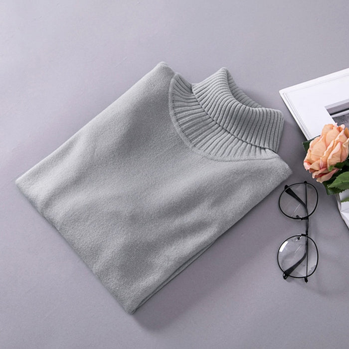 VenusFox Knitted Elastic long-sleeved Turtleneck sweaters