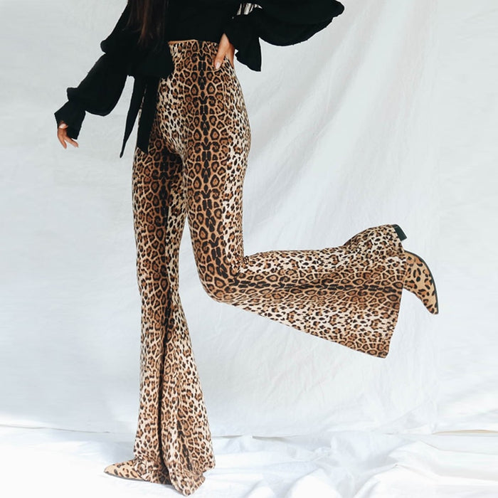 VenusFox fashion sexy bodycon high waist leopard print pants
